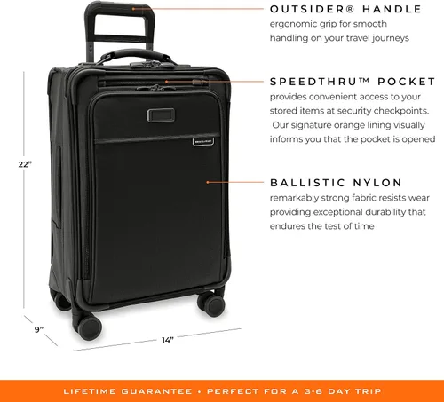 Vista 2 de Briggs & Riley Spinner, Negro, 22-inch Baseline Essential Carry-On, Briggs & Riley Spinners de línea base