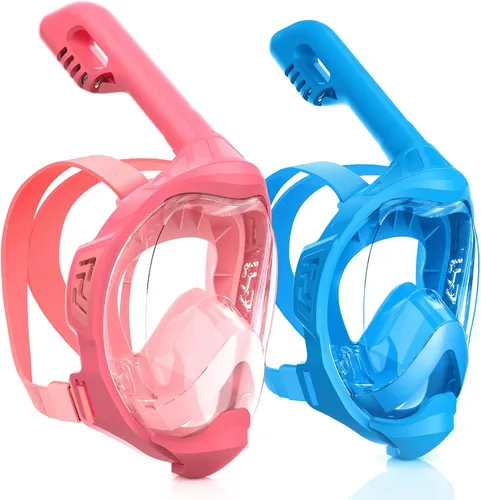 Vista 8 de Kids Full Face Snorkel Mask, Snorkeling Gear for Kids, Kids Scuba Mask and Snorkel, Diving Mask, Snorkeling Set, 180 Degree Panoramic View Anti-Fog
