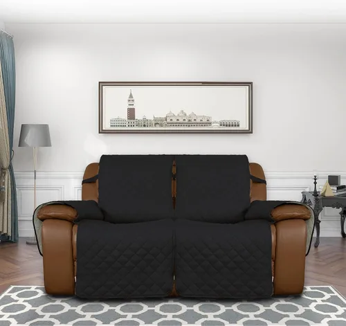 Vista 2 de Easy-Going Funda para Loveseat Reclinable de Gran Tamaño, Funda de Sofá Reversible para Reclinable Doble, Funda de Sofá Dividida para Cada Asiento