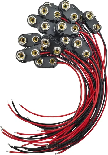 Vista 10 de Conector de batería de 9 V, 10 piezas tipo T de 9 voltios conector de hebilla de plástico duro utilizado en experimentos estudiantiles, u otros