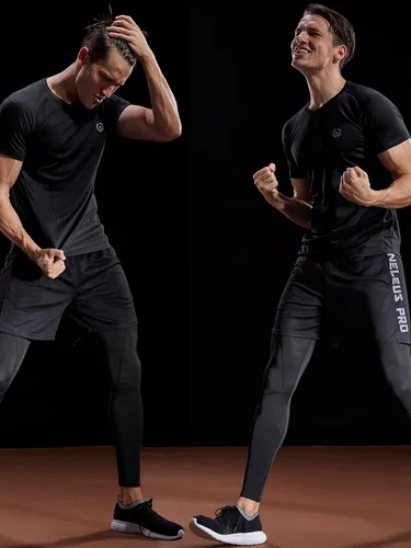 Vista 5 de Neleus Camisetas deportivas de malla para hombre