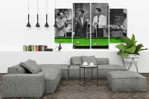 Vista 5 de Blaze Canvas Rat Pack Playin Pool - Lienzo decorativo para pared (3 piezas, mediano)