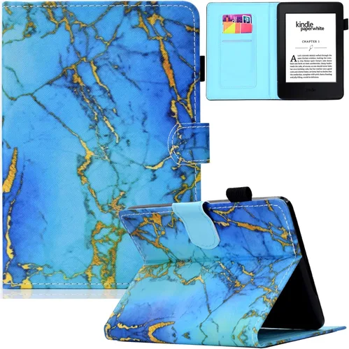 Vista 12 de Funda para Kindle Paperwhite, de piel sintética, con ranuras para tarjetas, con tapa de apagado y encendido automático para Amazon Kindle Paperwhite