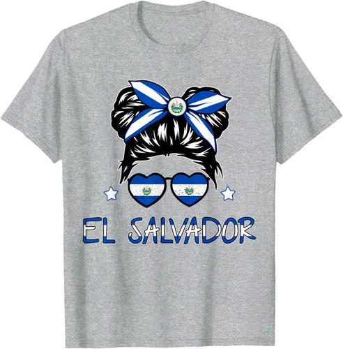 Vista 38 de Camiseta de El Salvador para Niñas Bandera Patrimonio Hispano Salvadoreño