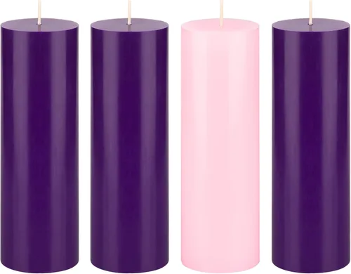 Vista 18 de Mega Candles Juego de 4 piezas de velas de Adviento de Navidad sin perfume, vertidas a mano de cera premium con parte superior en forma de campana