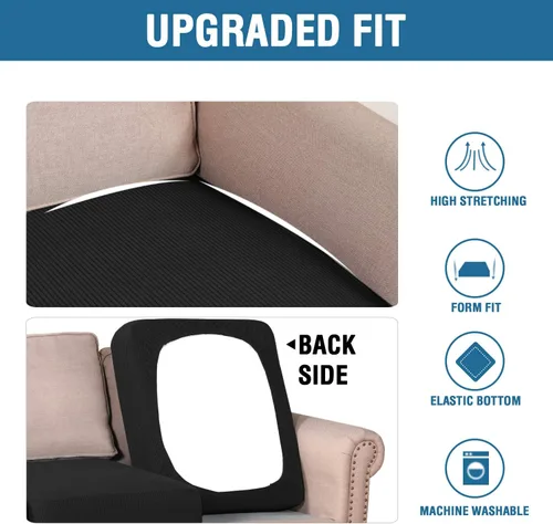 Vista 150 de H.VERSAILTEX - Fundas elásticas para cojín de sofá individual, fundas de asiento para silla de sofá, protector de cojín con tejido jacquard de sarga