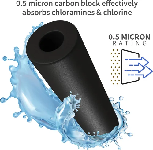 Vista 3 de AQUATICLIFE Carbon Plus Filtro de agua de bloque de carbono de 10 pulgadas Cartucho de reducción de cloramina para ósmosis inversa Desionización