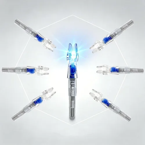 Vista 3 de 6 Pack X Lighted Arrow Nocks LED Archery Nocks for .204" 5.2mm Shafts Auto-Illuminated LED with ON/OFF Switch, High Visibility, Impact Resistant