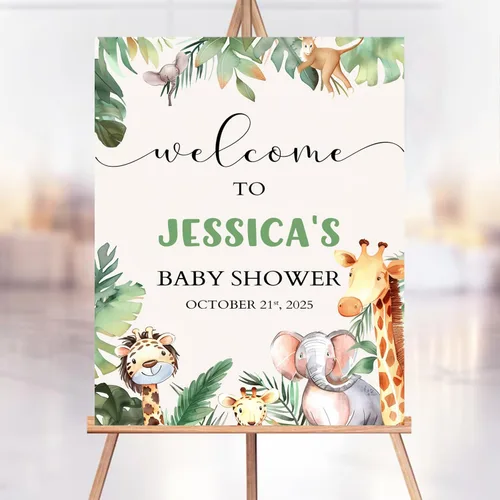 Vista 22 de Letrero de bienvenida personalizado de ciervo dorado para baby shower, decoración temática de bosque, decoración de fiesta de bebé, letrero