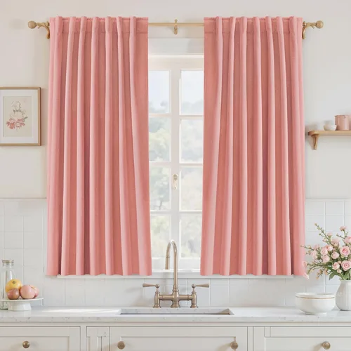 Vista 44 de UHITECH Short Blackout Curtains for Bedroom 24 Inch Long 2 Panels, Beige