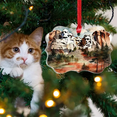 Vista 5 de Mount Rushmore - Adorno conmemorativo nacional para árbol de Navidad, paisajes naturales en Estados Unidos, suministros de fiesta de Navidad, regalo