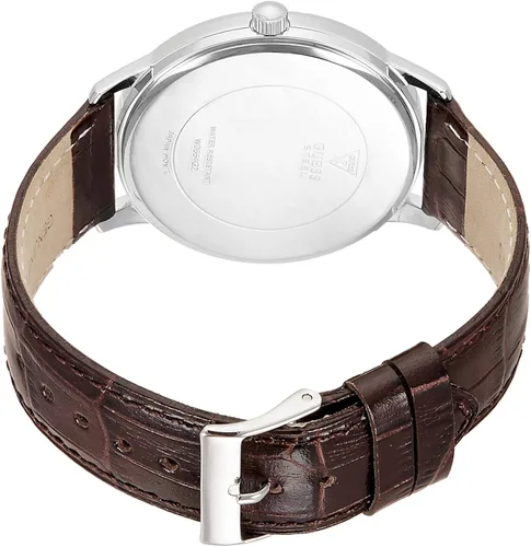 Vista 2 de Guess Reloj analógico con esfera blanca para hombre - W0664G2, Marrón, Movimiento de cuarzo