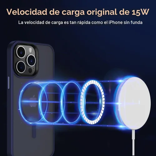Vista 7 de MOCCA - Funda magnética resistente para iPhone 12 Pro Max de 6.7 pulgadas, compatible con MagSafe, protector de pantalla de vidrio + protector