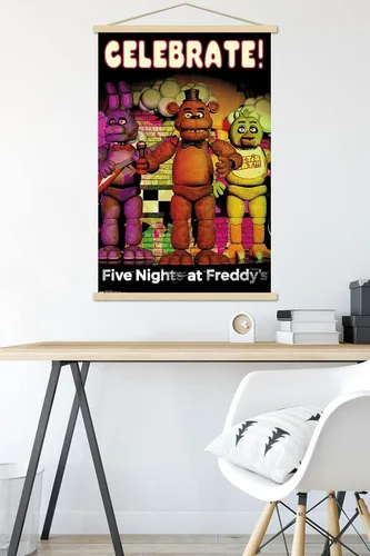 Vista 5 de Trends International Five Nights at Freddy's - Póster de pared de celebración, 22.375 x 34 pulgadas, paquete de impresión premium y colgador