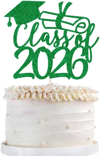 Vista 13 de Gold Class of 2025 - Decoración para tartas de graduación con purpurina para la clase de 2025, suministros de fiesta de graduación – Graduados