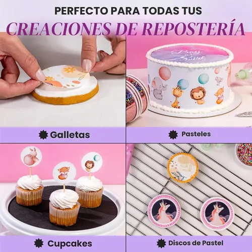 Vista 9 de Paper2eat - Hojas de glaseado comestibles de alta calidad de 8.5 x 11 pulgadas - 3 unidades - Hojas de glaseado comestibles blancas - Certificado