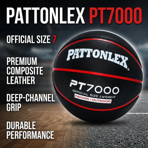 Vista 2 de Basketball Ball – Official Size– Composite Leather Indoor/Outdoor Basketball for Men, Women & Girls, with Pump