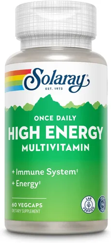 Vista 9 de SOLARAY Multivitamínico Once Daily de alta energía, sin hierro, sistema inmunológico y apoyo energético, ingredientes de base de alimentos