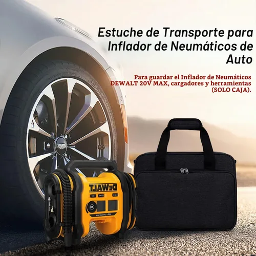 Vista 8 de Funda compatible con el inflador de neumáticos DEWALT (DCC020IB), bolsa de almacenamiento para infladores de neumáticos de automóvil, compresor