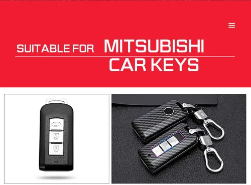 Vista 4 de ontto Compatible con Mitsubishi - Funda para llavero inteligente de entrada sin llave, funda para llave de automóvil, protección completa de 360°