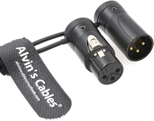 Vista 3 de Alvin's Cables Cable XLR macho a hembra de 3 pines de perfil bajo conector original de micrófono equilibrado cable de audio Sommer SOD-14