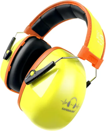 Vista 15 de SAFEBUILDER - Orejeras de protección auditiva con reducción de ruido NRR 28dB ajustables para trabajar y segar SK-06P Amarillo
