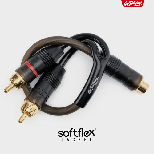 Vista 5 de Install Link - Cable de audio RCA para subwoofer o cable estéreo, adaptador en Y 1-hembra a 2-macho divisor, paquete de 2
