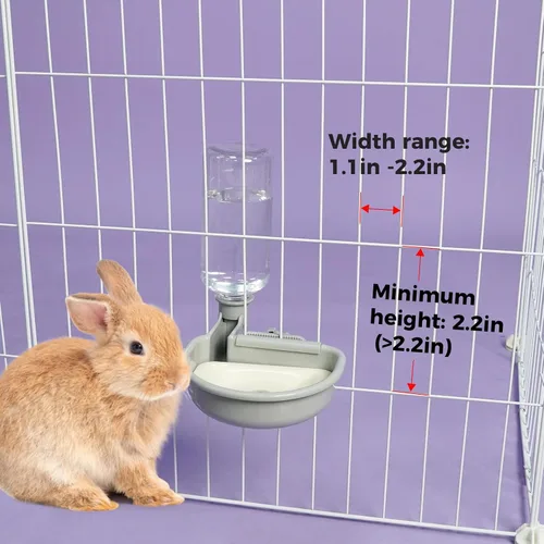 Vista 3 de Vannon Botella de agua para mascotas de 16oz, dispensador de tazón de agua por gravedad para jaula, dispensador de agua anti-desbordamiento