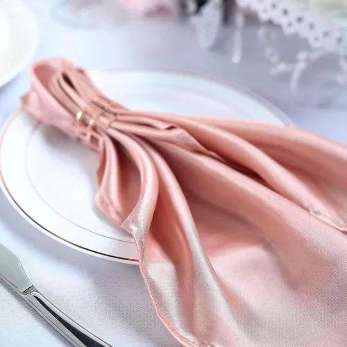 Vista 27 de Efavormart - Servilletas de lino de satén de terracota de 20 x 20 pulgadas para decoración de bodas, cumpleaños, restaurantes, fiestas, 25