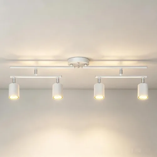 Vista 14 de Accesorios de iluminación de pista de techo negro, accesorio de iluminación de cocina, kit de luz de pista de 4 luces de 30", luces de techo LED