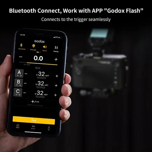 Vista 3 de Godox XProII XProII-N Disparador de flash inalámbrico para cámara Nikon, transmisor de flash inalámbrico 2.4G HSS 1/8000S, conexión Bluetooth