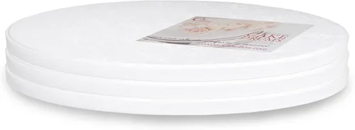 Vista 14 de Cakebon Tableros para tartas de plástico, tambores blancos de 8 pulgadas, paquete de 1 unidad, redondo profesional para tartas