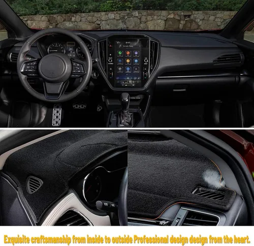 Vista 5 de Tapete antideslizante para tablero de instrumentos compatible con Subaru Impreza 2024 Protector solar (borde negro)