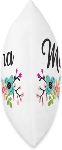 Vista 2 de Almohada para niños con texto en inglés "Mama Kids", diseño floral, 16.0 x 16.0 in, multicolor
