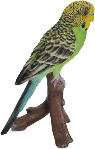 Vista 5 de Hi-Line Gift Ltd Budgie en la rama estatua, verde