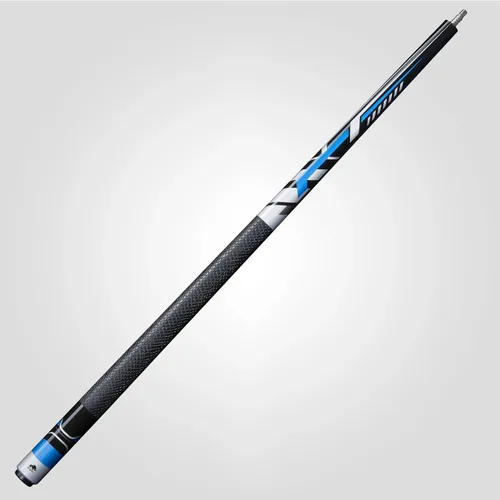 Vista 7 de Taco de billar RHINO Racing - Azul - Junta de 3/8-8 - Eje de carbono premium, diámetro de punta de 12,5 mm, Pro Taper. Empuñadura compuesta