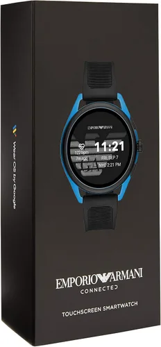 Vista 4 de Emporio Armani - Smartwatch 3 con tecnología Wear OS de Google con altavoz frecuencia cardíaca GPS NFC y notificaciones de celular inteligente Negro