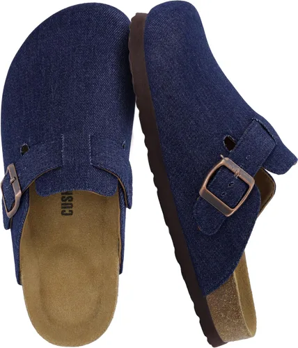 Vista 13 de CUSHIONAIRE - Zuecos Hana para mujer, cómodos zuecos de gamuza vegana, zapatos sin cordones con plantilla de corcho y soporte de arco, espuma