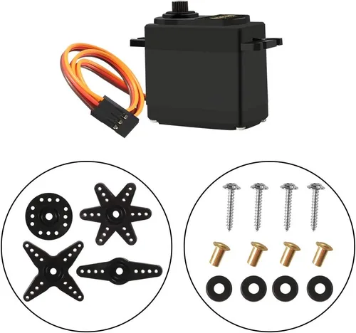 Vista 4 de 4 piezas MG995 RC Servo Moto Metal Gear Servo de alta velocidad Motor servo digital compatible con coche inteligente robot, barco, helicóptero RC