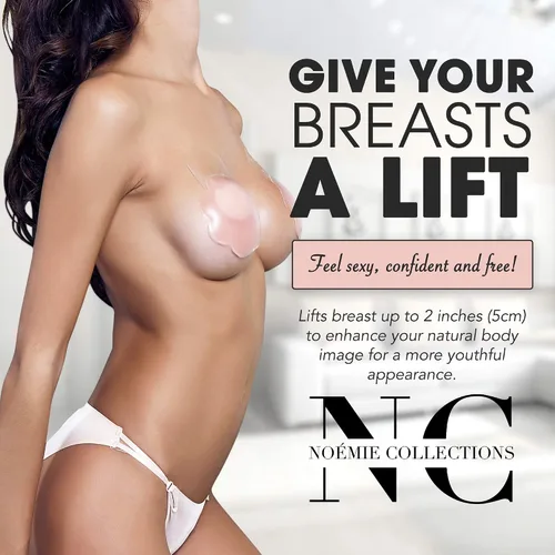 Vista 3 de Noémie - Sujetador invisible adhesivo adhesivo grande Pasties pezones Cubre la cinta de tetas Cinta de elevación de pecho de silicona Stick