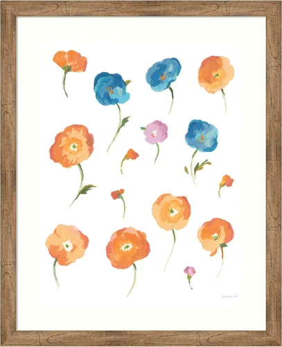 Vista 19 de Amanti Art Framed Wall Art Print 24x20 Retro Flowers II by Danhui Nai, Flowers Wall Art, Modern Contemporary Decor, Small Poster Painting Artwork