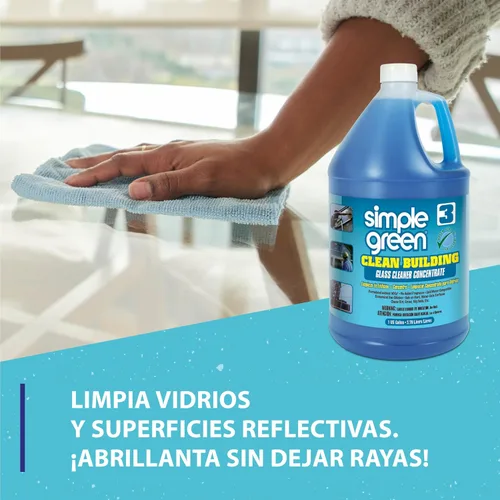 Vista 2 de Simple Green 11301 Clean Building Glass Cleaner Concentrado, sin perfume, botella de 1 galón (caja de 2)