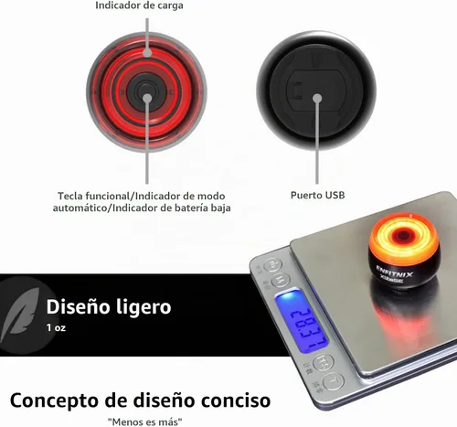 Vista 4 de Xlite SE Smart Bike Light, luz trasera automática con detección de frenos, visibilidad ultra alta, encendido/apagado automático, USB-C recargable