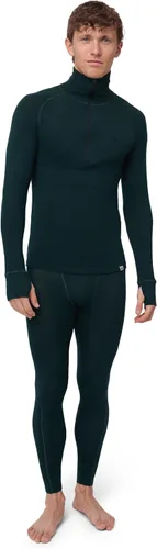 Vista 7 de DANISH ENDURANCE Merino Wool Half Zip Base Layer Set Men, Top and Bottom Negro