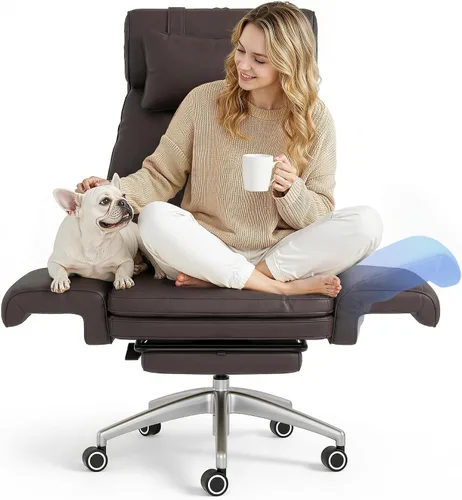 Vista 17 de FLEXISPOT Silla de oficina grande y alta de gran tamaño, reposabrazos abatibles de 180° para mascotas y leggings cruzados, silla de escritorio