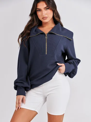 Vista 2 de ANRABESS Sudaderas con capucha para mujer, de gran tamaño, con cremallera de un cuarto, para adolescentes, niñas, ropa de moda Y2K
