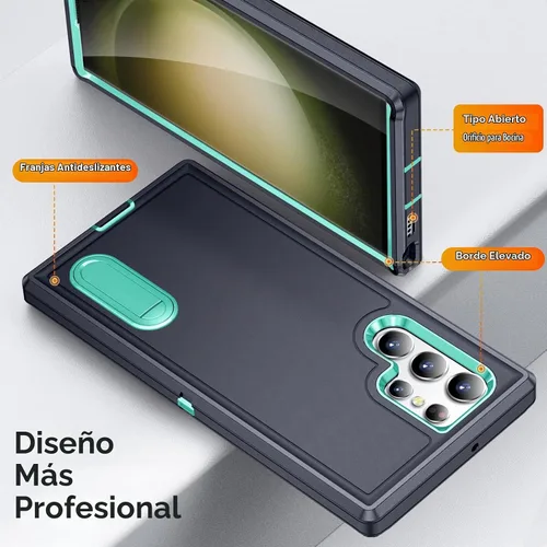 Vista 2 de BaHaHoues Funda para Samsung Galaxy S23 Ultra con soporte integrado, a prueba de golpes y caídas de grado militar para Galaxy S23 Ultra 5G
