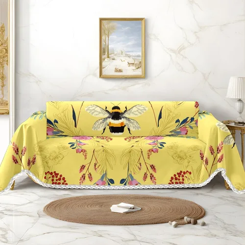 Vista 9 de Funda de sofá con estampado floral, fundas de sofá para sillón, funda resistente a las manchas, protector universal de muebles
