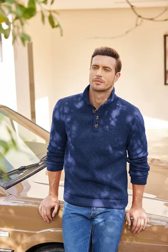 Vista 3 de COOFANDY Sudadera térmica de punto para hombre