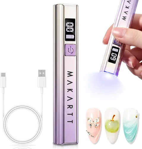 Vista 11 de Makartt - Lámpara de uñas LED de mano con modo indoloro para curar gel constructor blanco-1